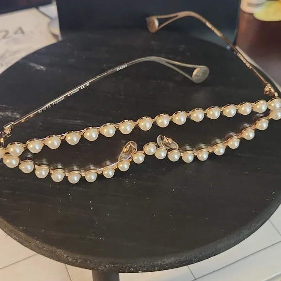 Pearl cat eye sunglasses, women's trendy, but super cute!!! UV400 - Picture 5 of 8